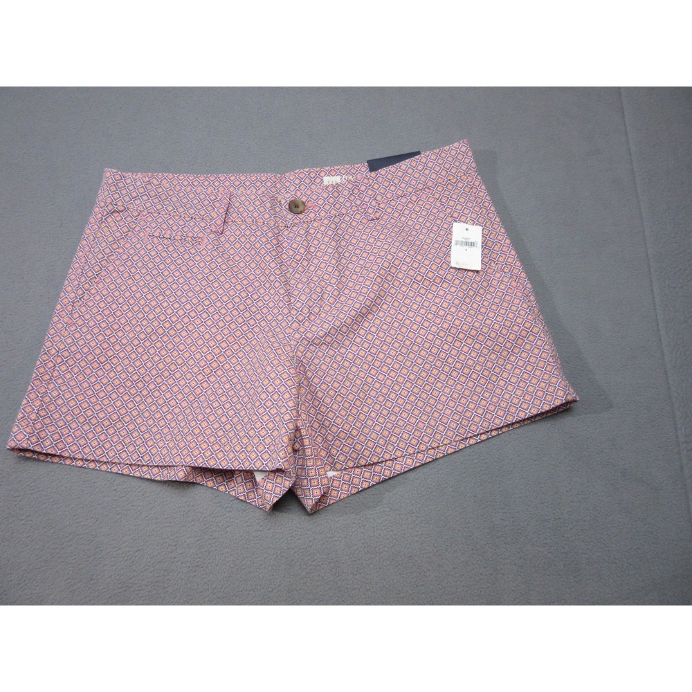 Gap Shorts Womens 4 Pink Geometric Print Twill Low Rise Flat Front Summer Beach